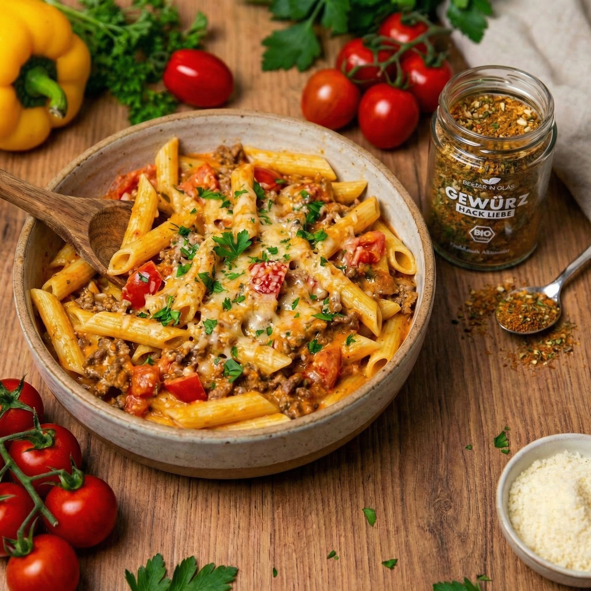 Cremige Hack-Liebe-Pasta aus der Pfanne