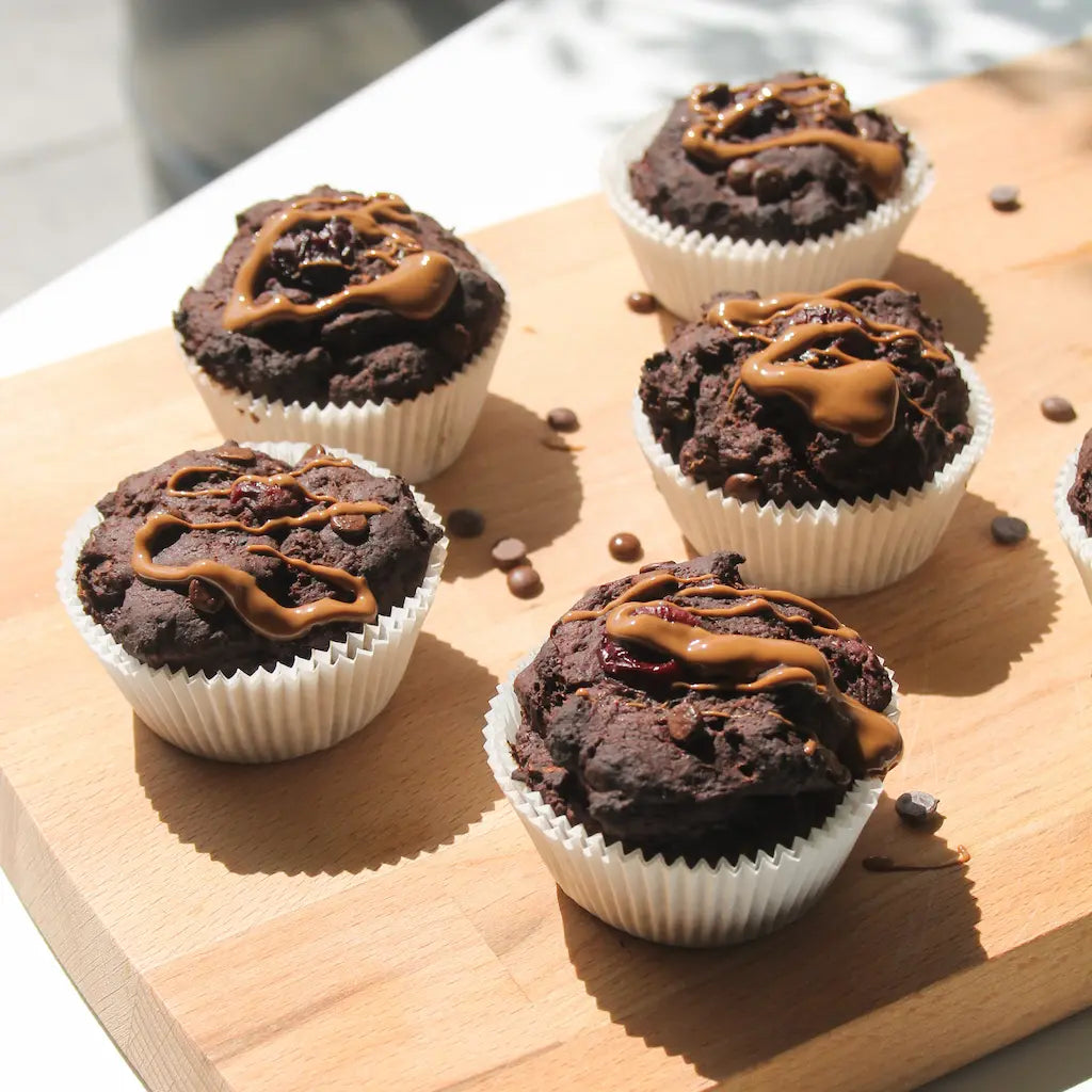 Schoko-Kirsch-Frühstücksmuffins