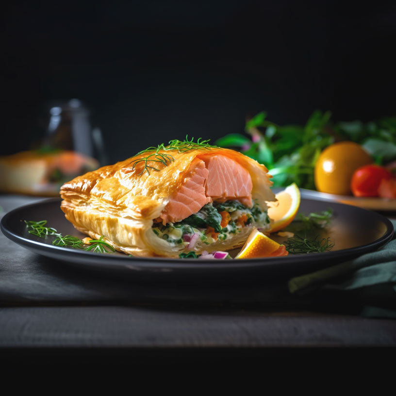 Lachs im Blätterteig