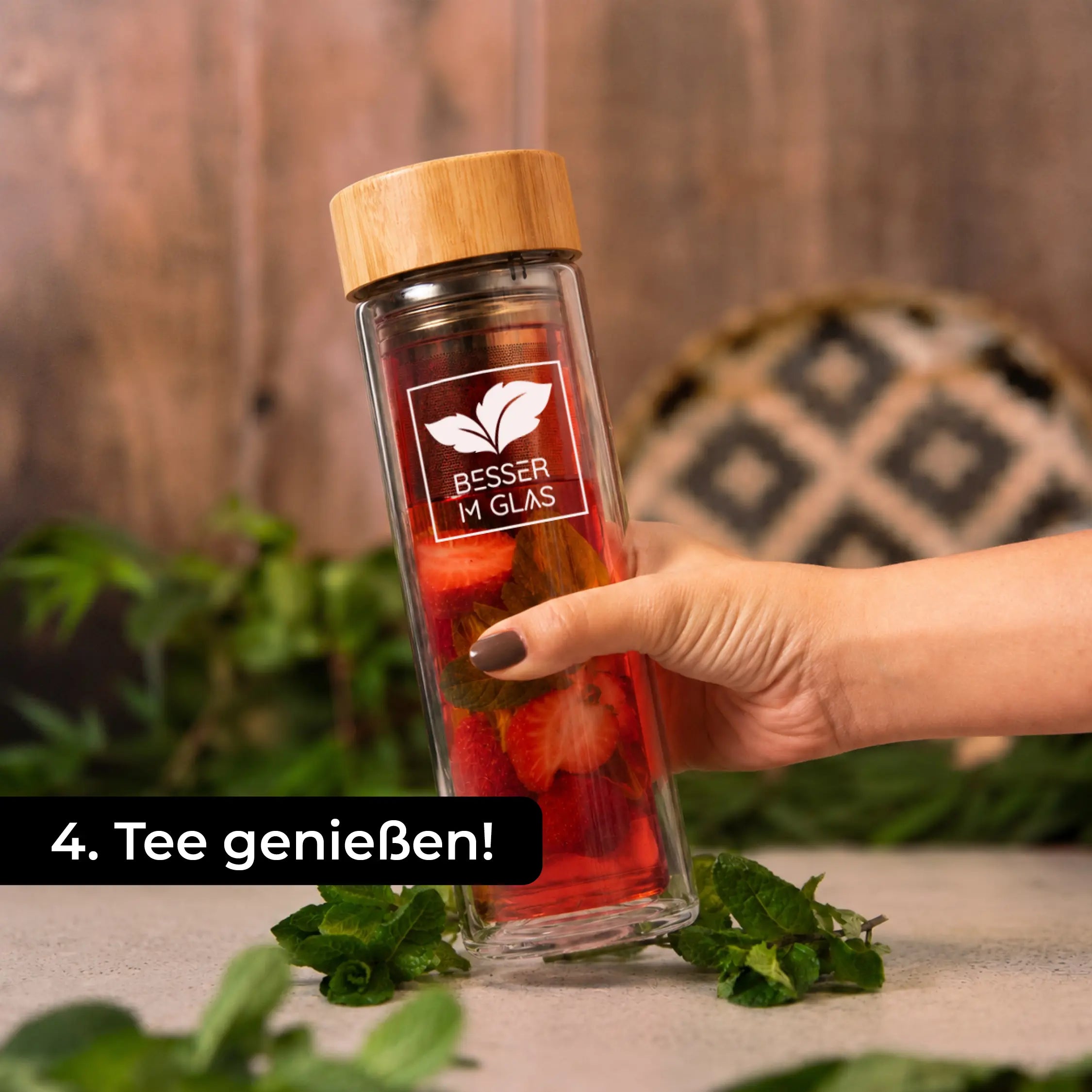 Glas Eisteeflasche (450ml)