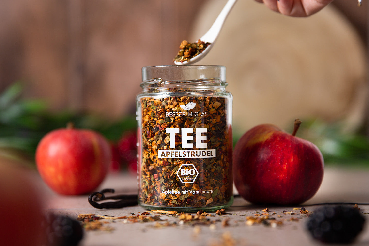 Apfelstrudel Bio-Apfeltee mit Vanillenote von Besser im Glas