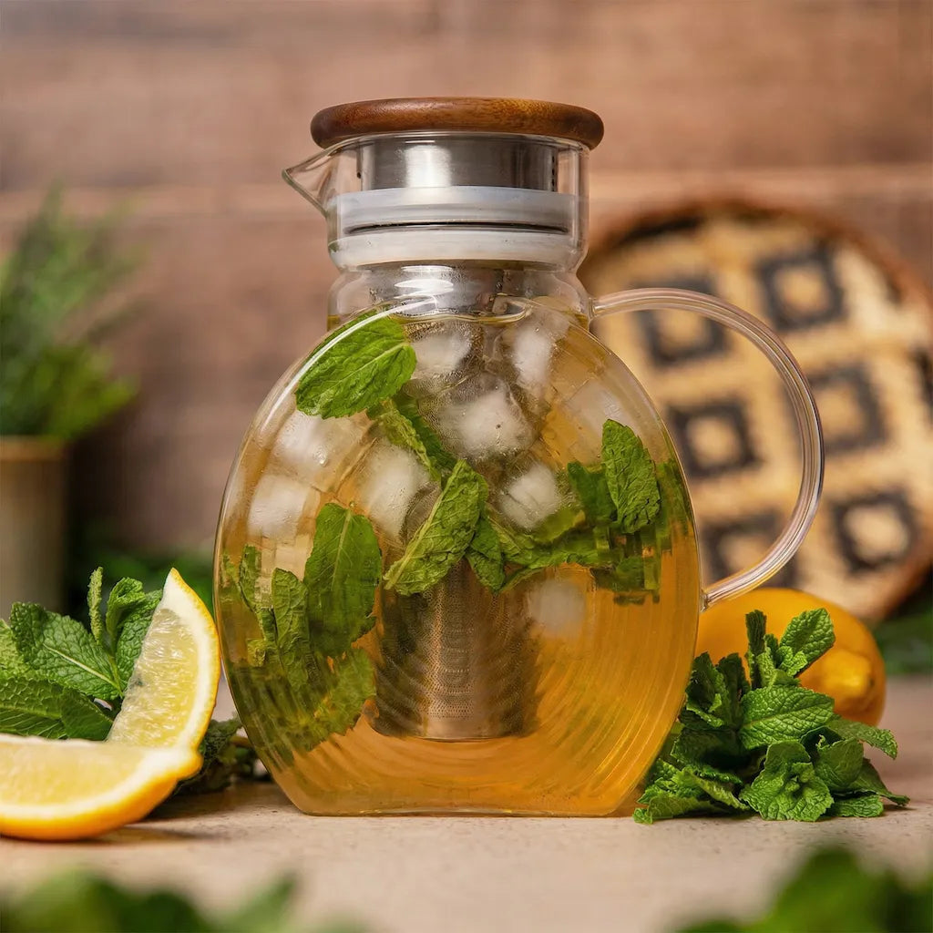 Glas Eisteekaraffe für Kühlschrank (1,5L)