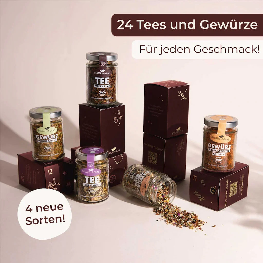 Tee und Gewürze im Besser im Glas Adventskalender Tee und Gewürze 2023