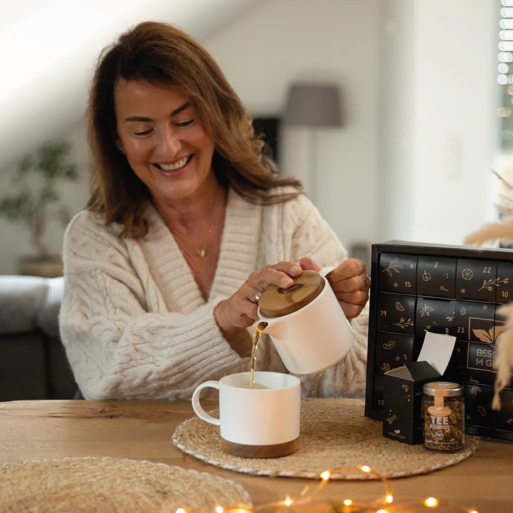 Keramik Teekanne (500ml) mit Tasse