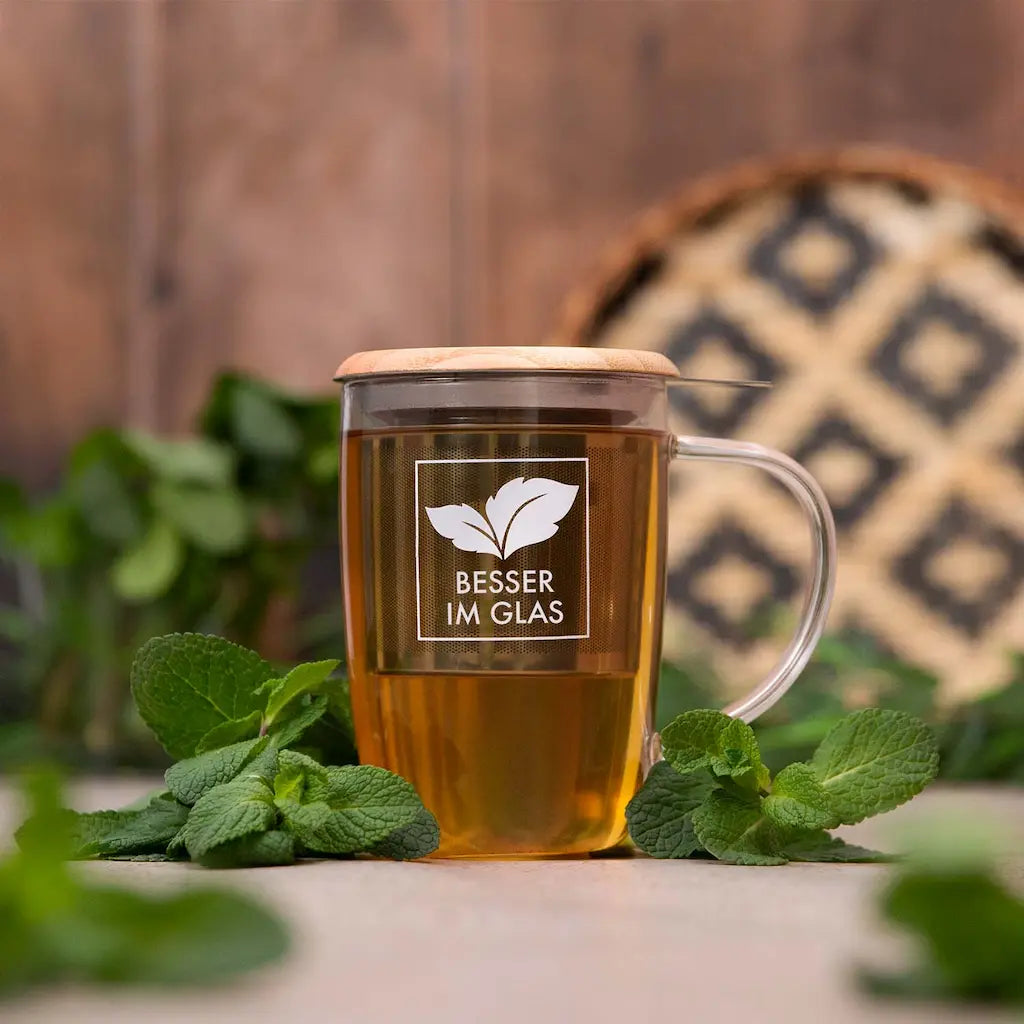 Teetasse mit Sieb | Besser im Glas