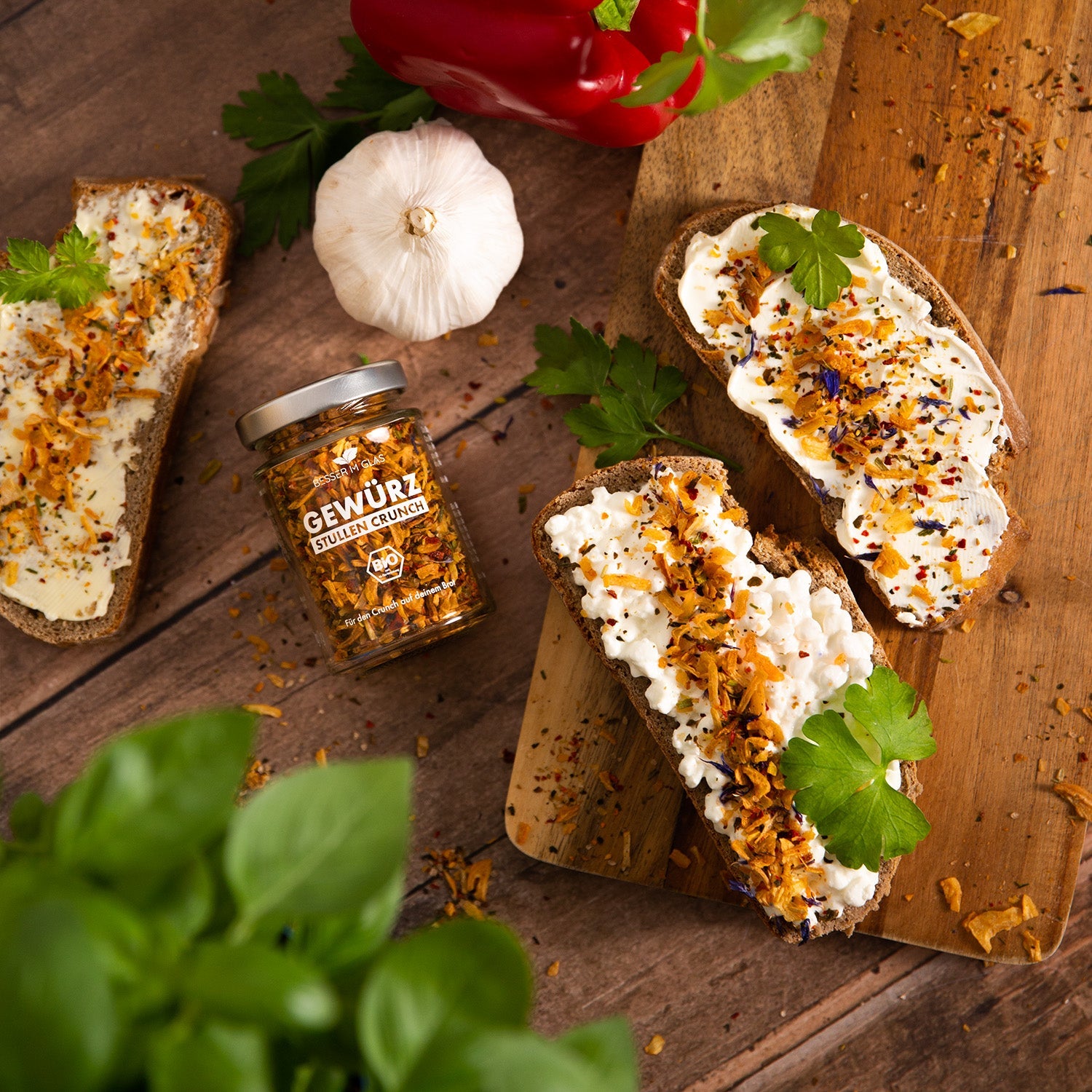 Crunchy Frischkäse Stulle