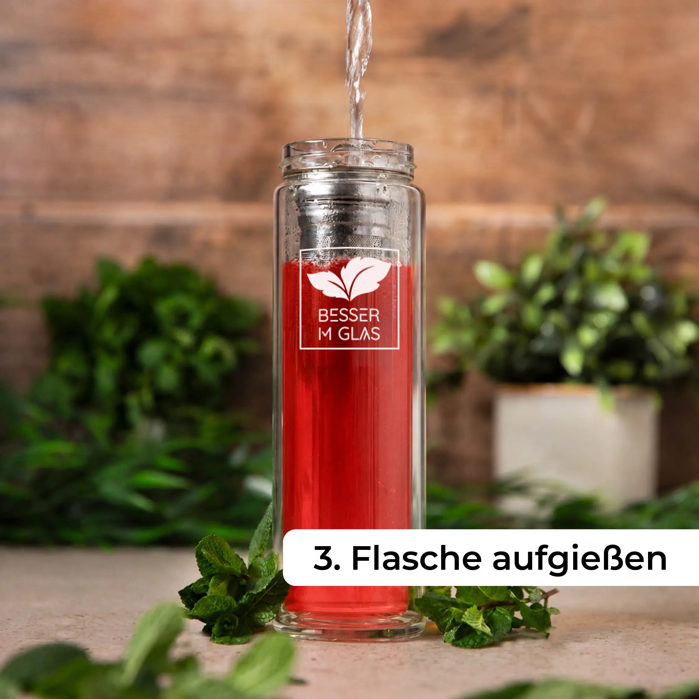 Glas Eisteeflasche (450ml)