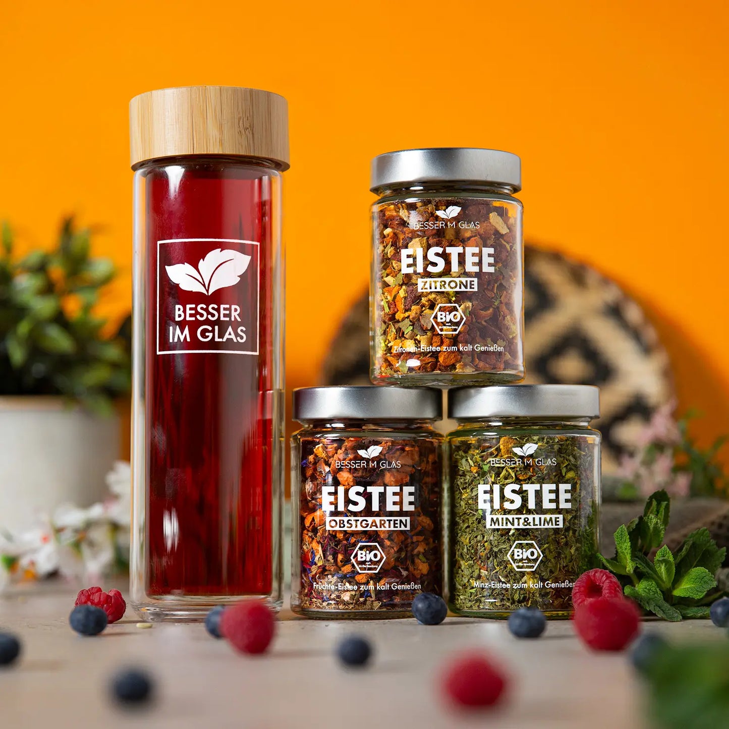 Eistee Set mit Glasflasche