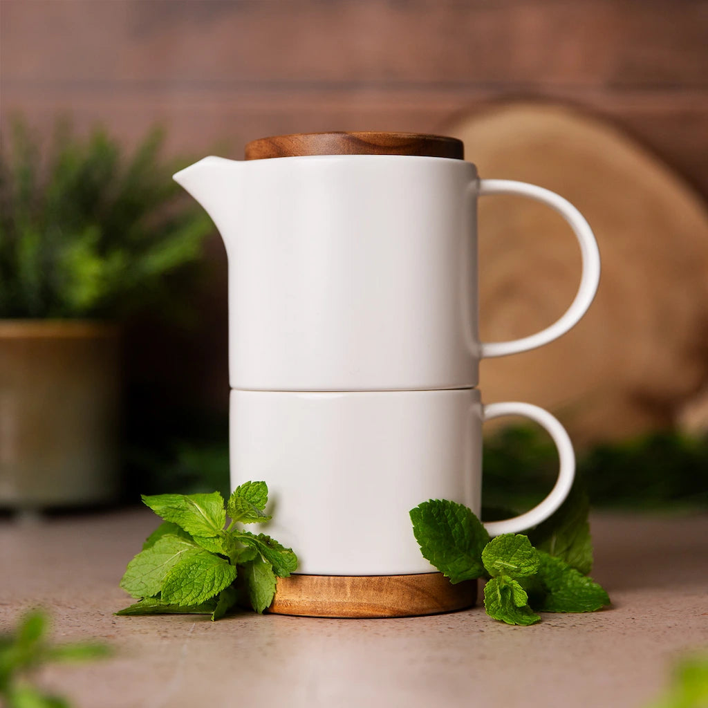 Keramik Teekanne (500ml) mit Tasse