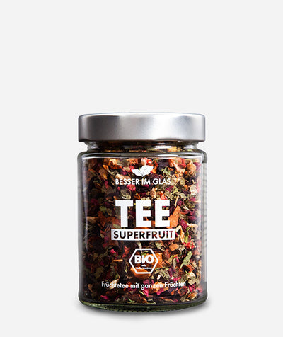 Superfruit - Früchtetee im Glas und plastikfrei verpackt. 