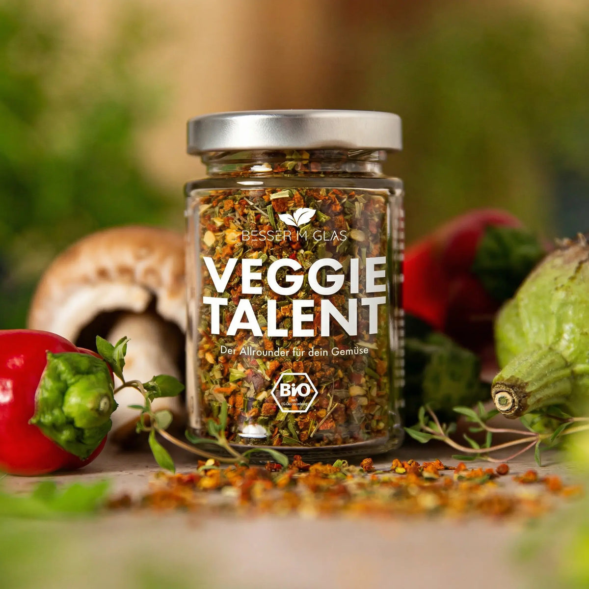 Bio Gemüse-Gewürz Veggie Talent | Besser im Glas | Gewürzmischung mit 100% natürlichen Zutaten | Gewürz-Geschenkidee
