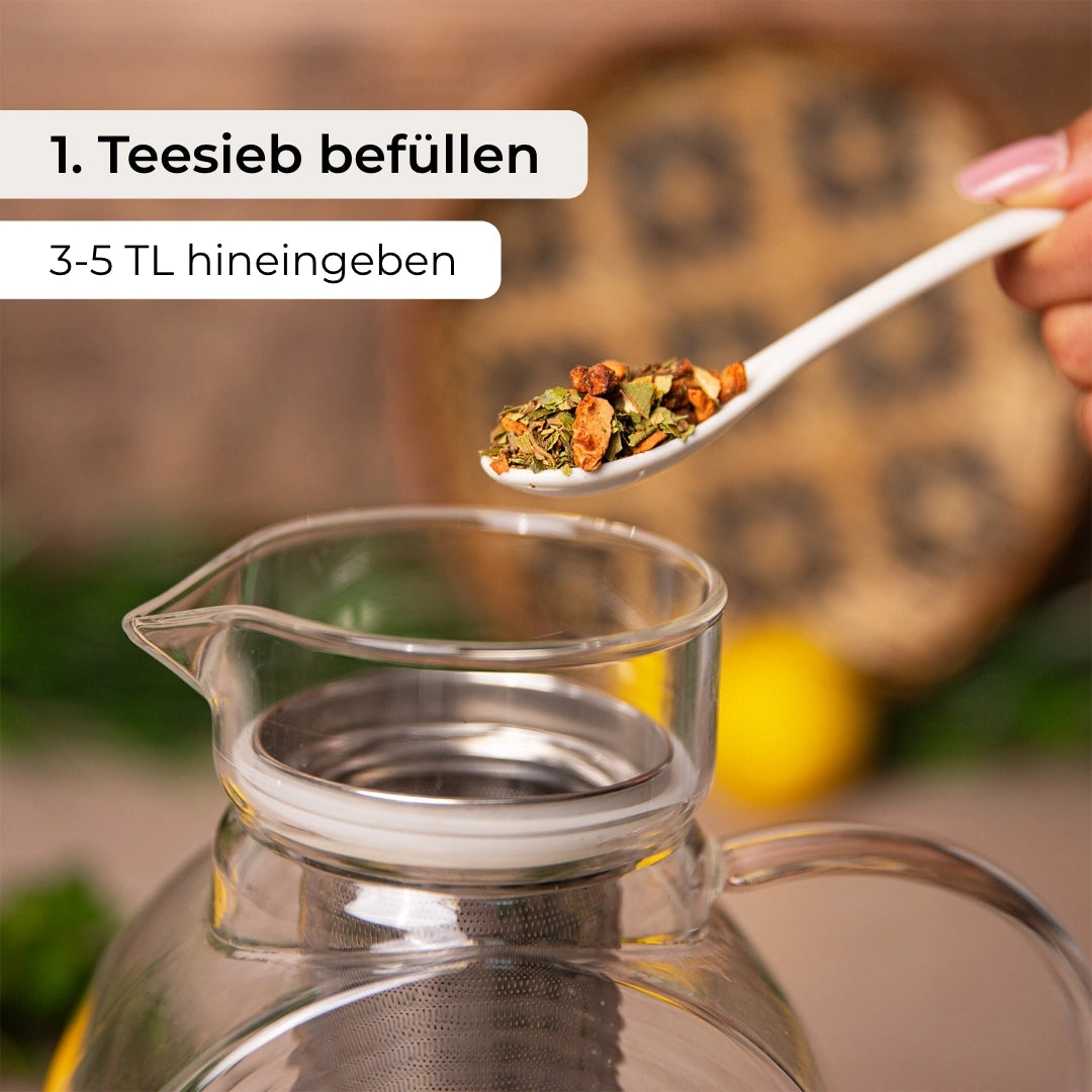 Glas Eisteekaraffe für Kühlschrank (1,5 L)