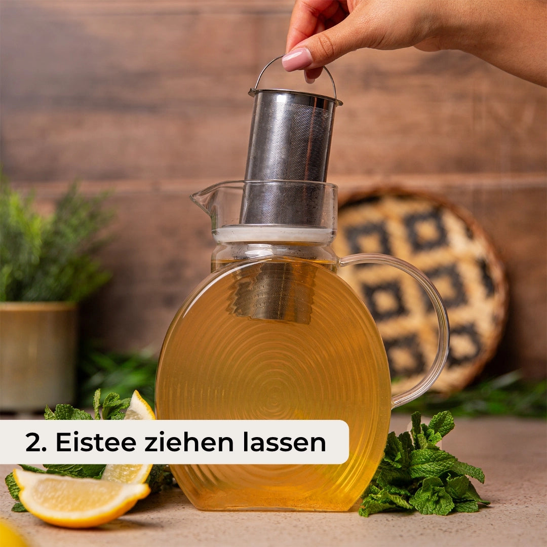Glas Eisteekaraffe für Kühlschrank (1,5 L)