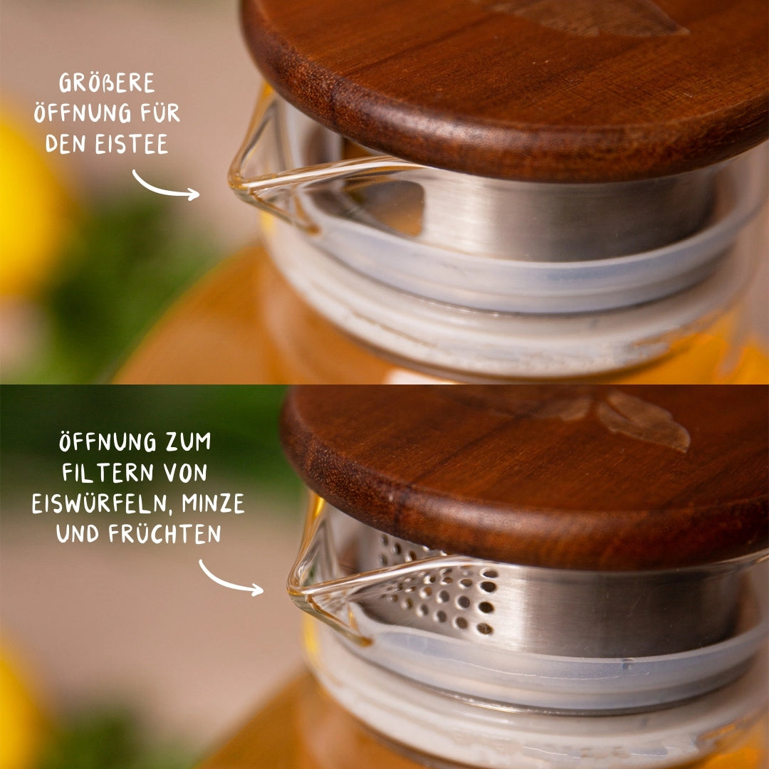 Glas Eisteekaraffe für Kühlschrank (1,5 L)