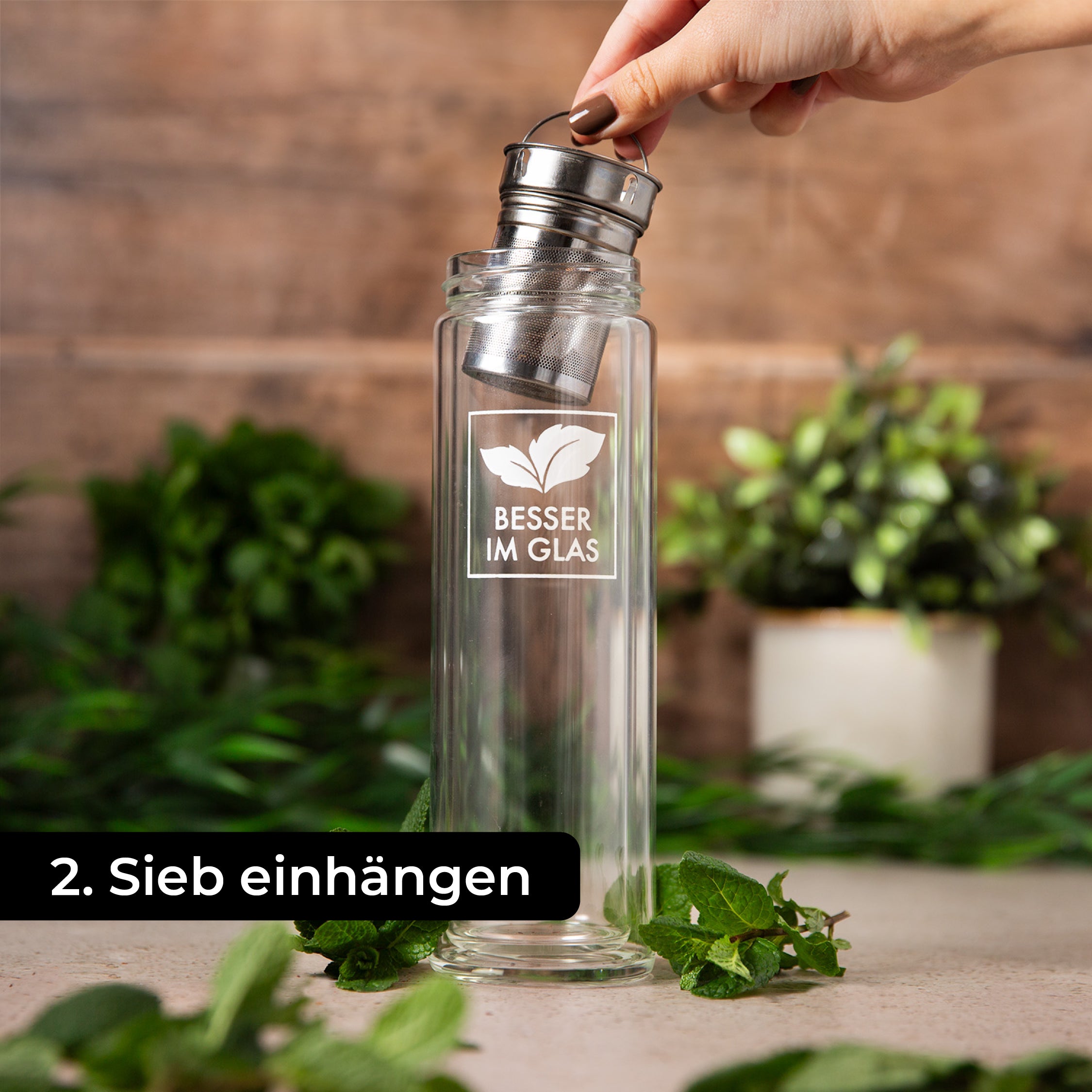 Glas Teeflasche (450ml)