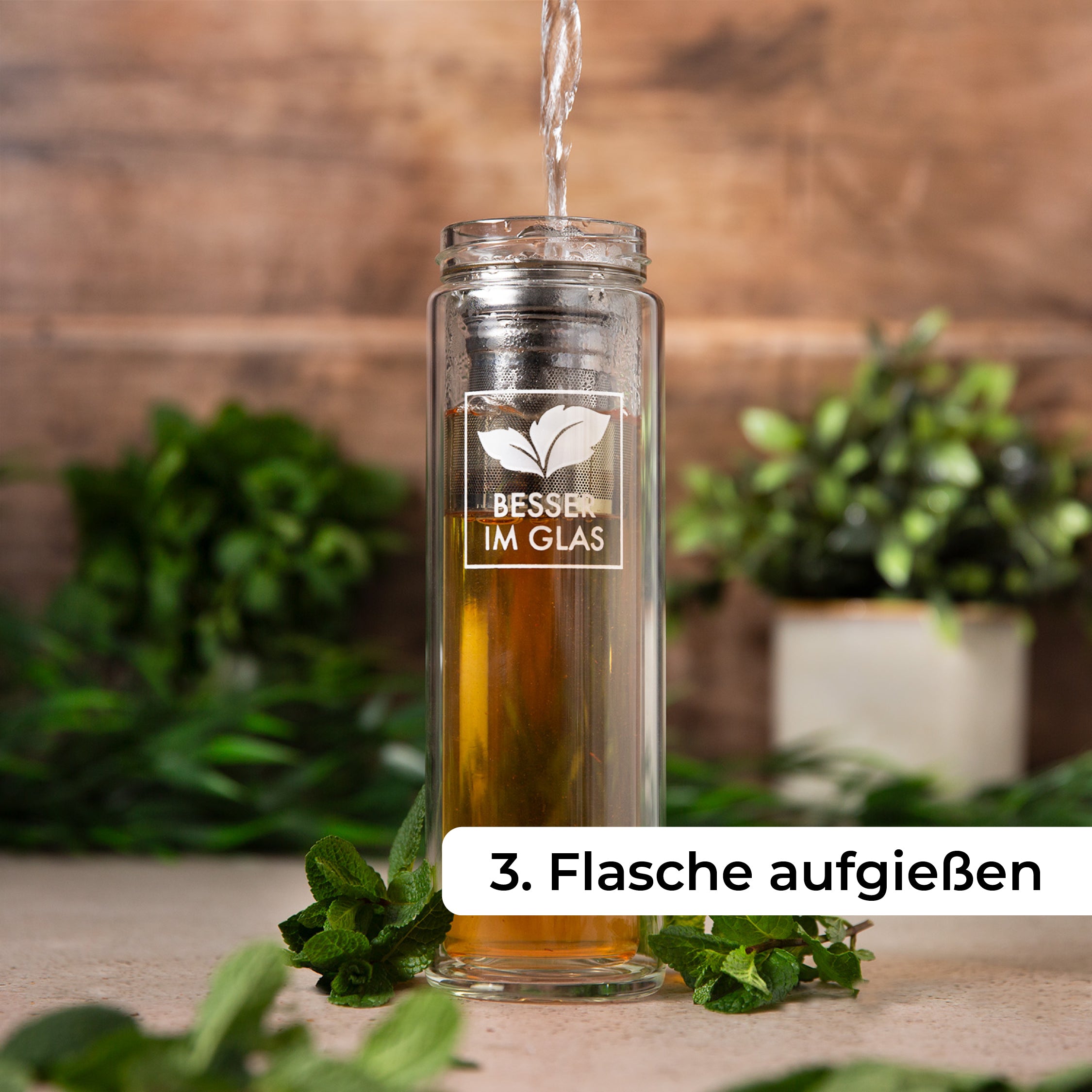 Glas Teeflasche (450ml)