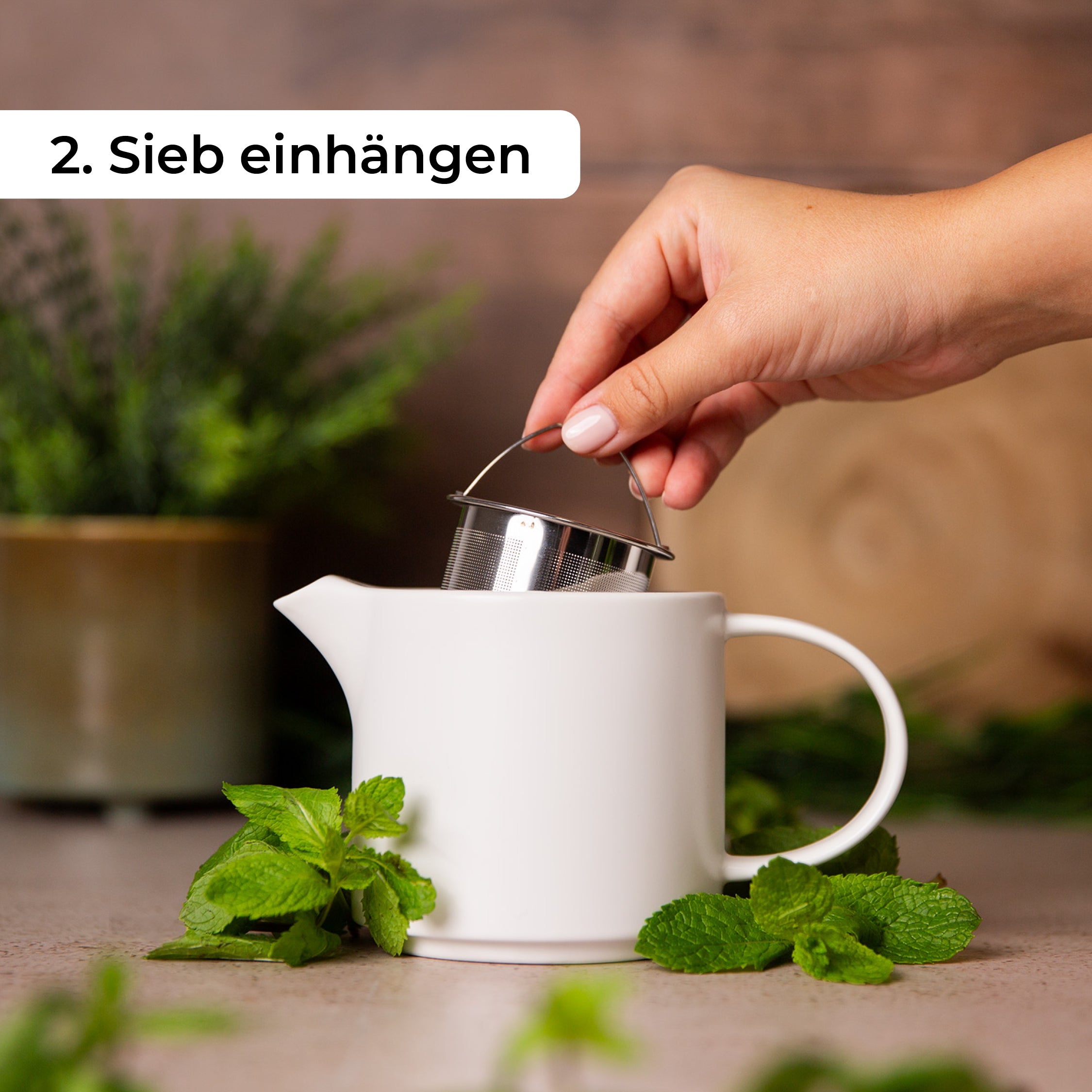 Keramik Teekanne (500ml) mit Tasse