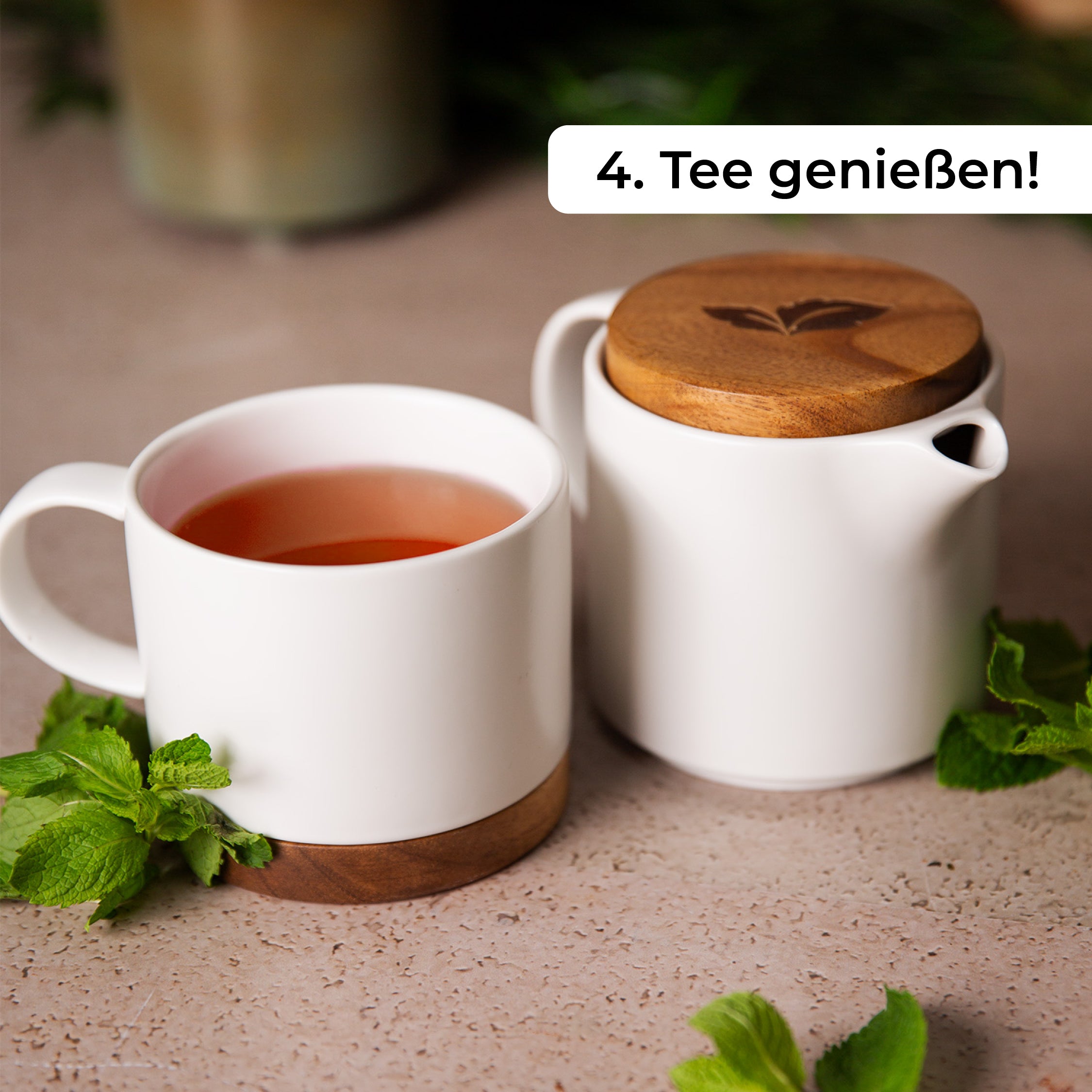 Keramik Teekanne (500ml) mit Tasse